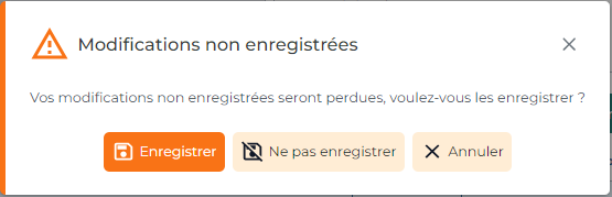 message sauvegarde