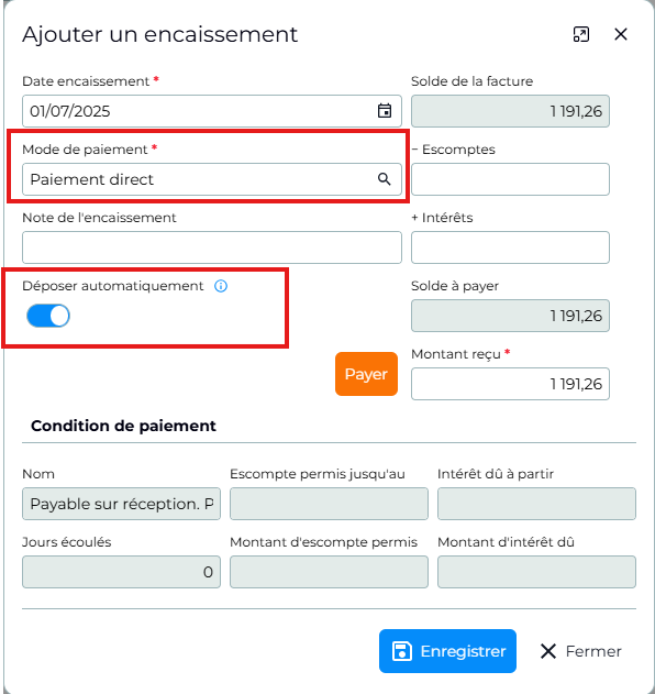 dépôt automatique