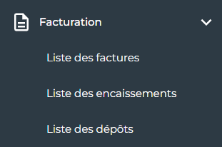 menu facturation