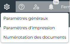 réglages menu