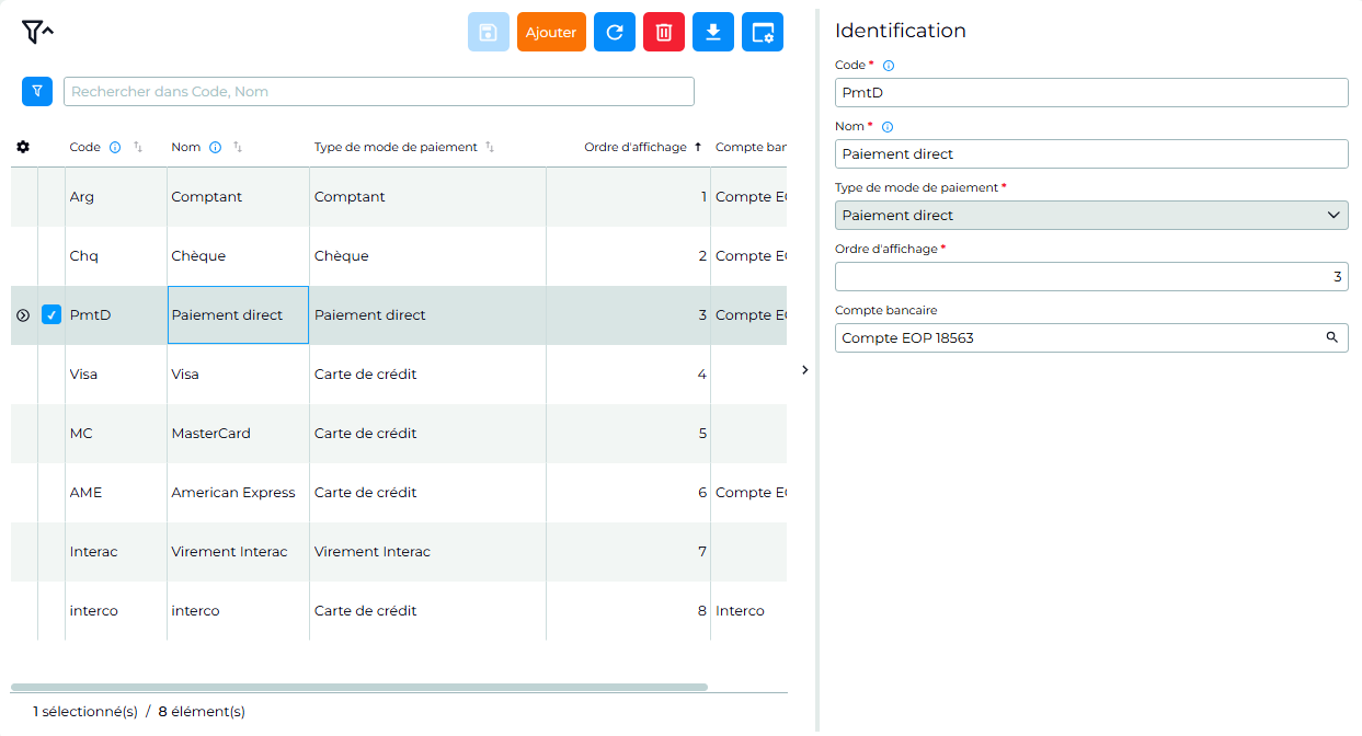 mode de paiement