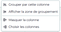 choix personnalisation colonne