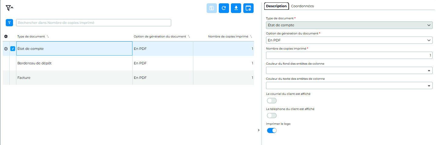 écran par impression