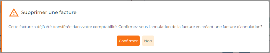 supprimer facture imprimée