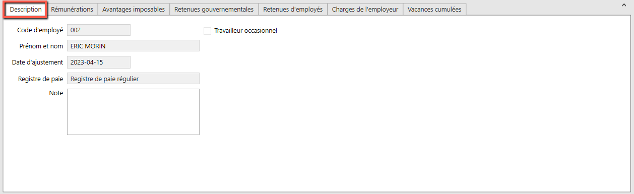 ajustement - description