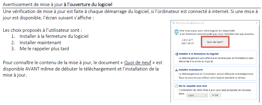 avertissement maj