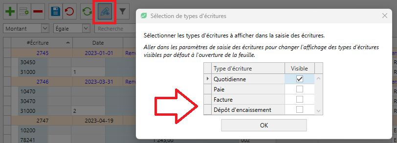 filtre écriture