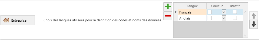 paramètres langue logiciel