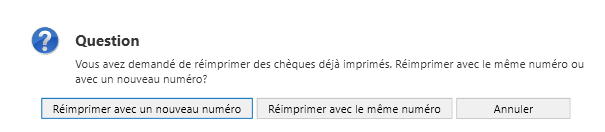 réimprimer chèque