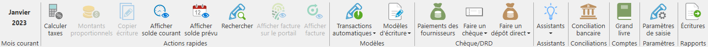 ruban Saisie des écritures