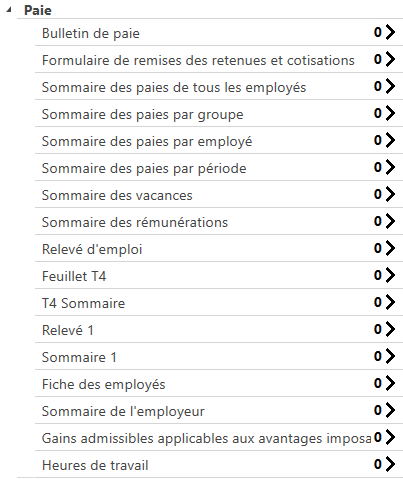 liste rapport paie