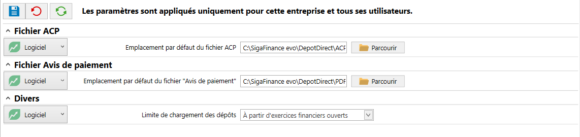 paramètres DD