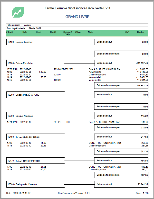 rapport gl exemple
