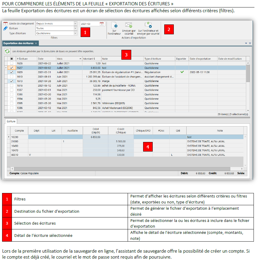 export methode