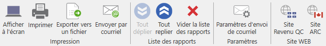 barre outils rapports