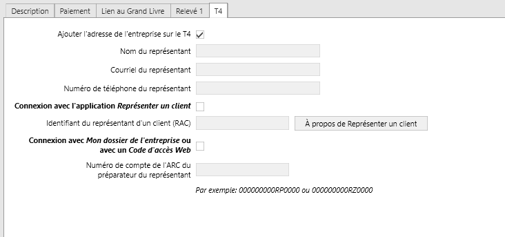 onglet t4 - employeur