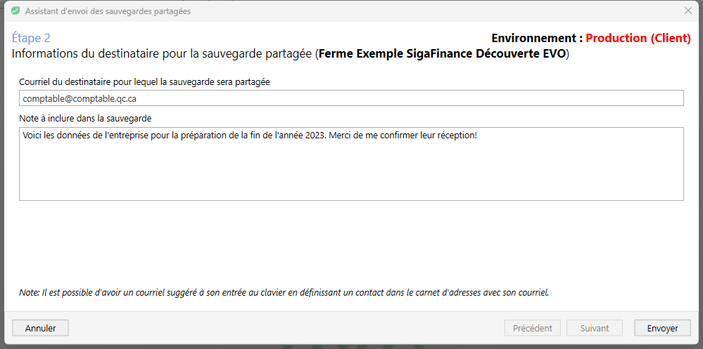 sauvegarde partagée étape 2