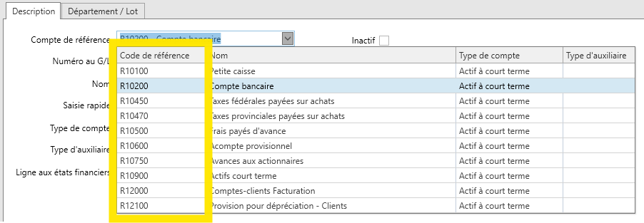 comptes de référence exemple