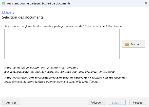 ETAPE 3 PARTAGE DOC SIGA