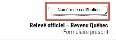 numéro certification rq 1
