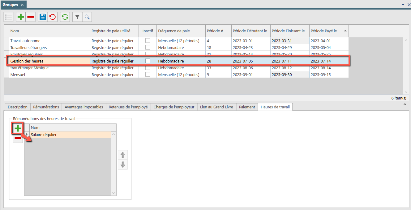 gestion - config groupe