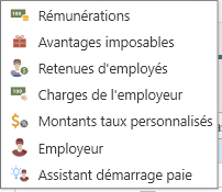 menu configuration paie sans entete