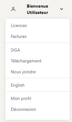menu Espace client