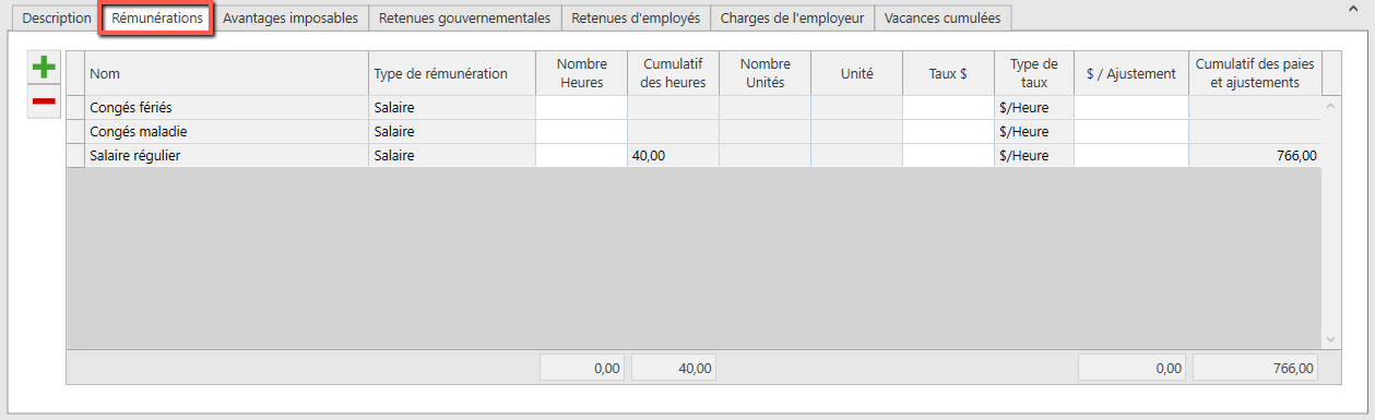 ajustement - rémunérations