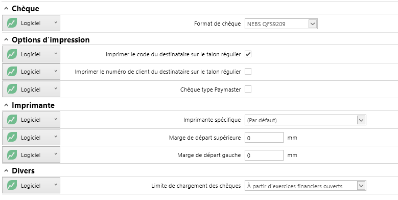 parametres impression cheques