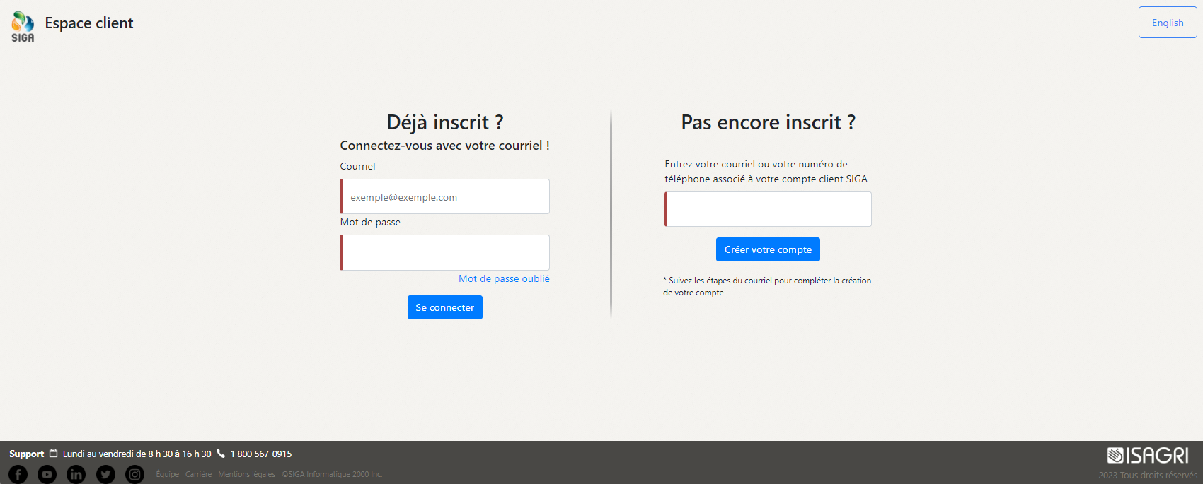 espace client accueil