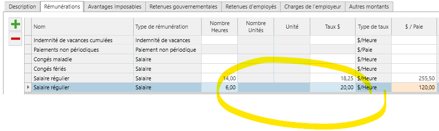 ajustement taux horaire - verif
