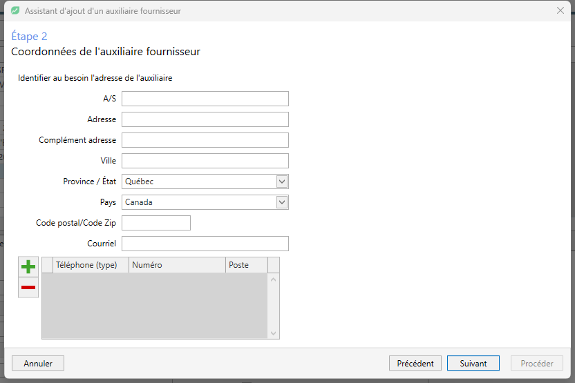 fournisseur step 2