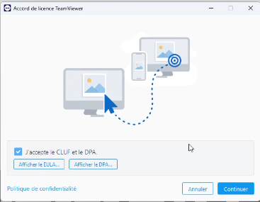 contrat CLUF pour TViewer