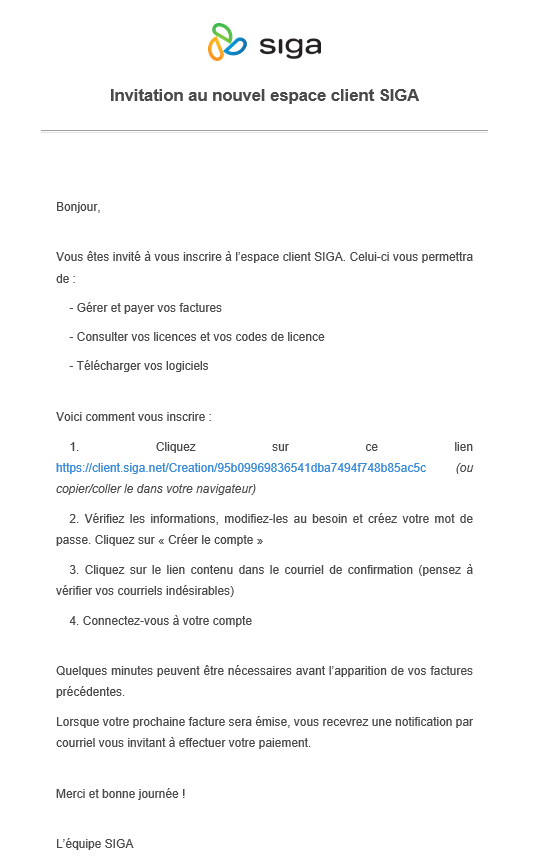 espace client invitation