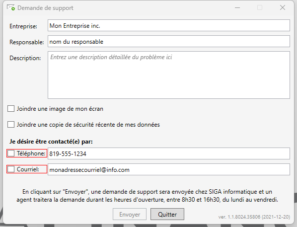 demande support