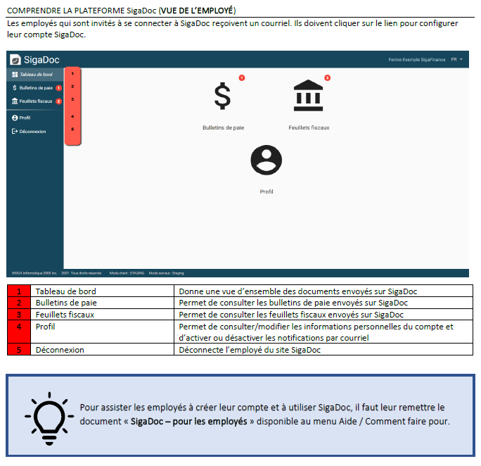 sigadoc employé