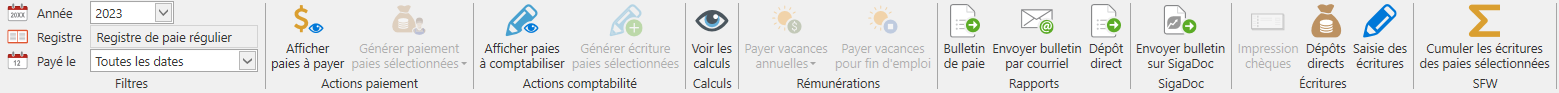 ruban liste de paie